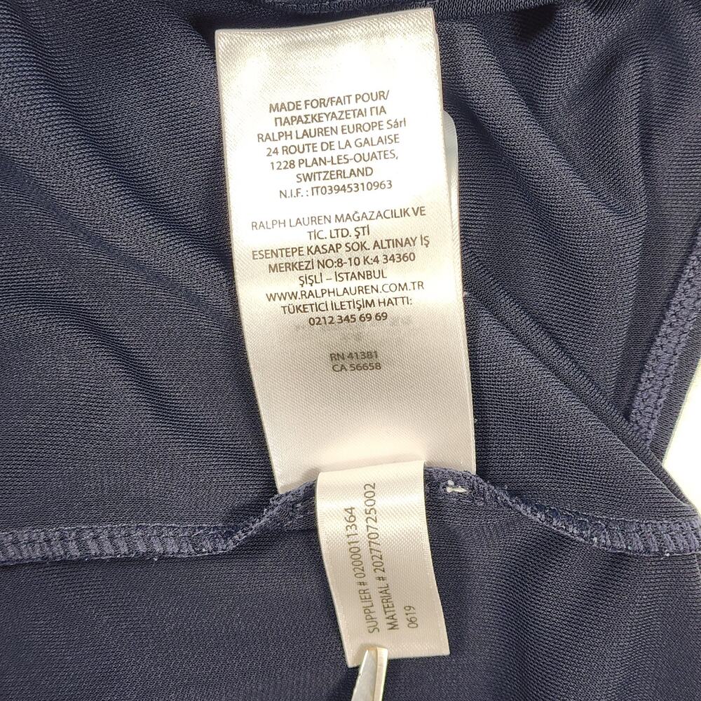 Lauren Ralph Lauren Navy Button Front Shirt Gold Buttons 3X Stretch - Picture 13 of 14